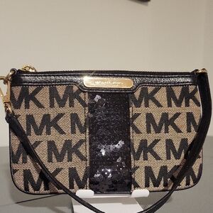 Michael Kors Black and Tan Clutch